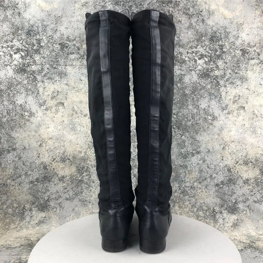 Louise et Cie Women's Size 8.5M Andora Black Leather Over The Knee Riding Boots